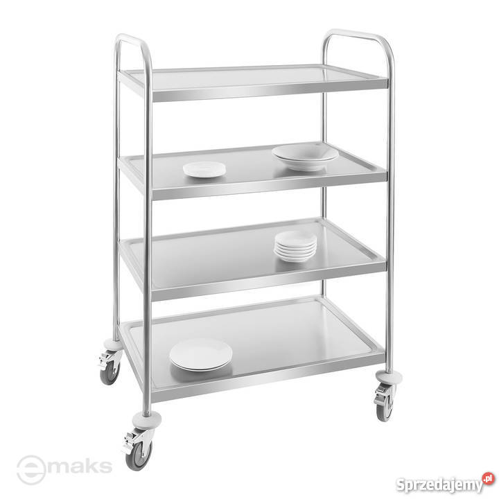 Wózek kelnerski transportowy 4 półki stal Poczesna