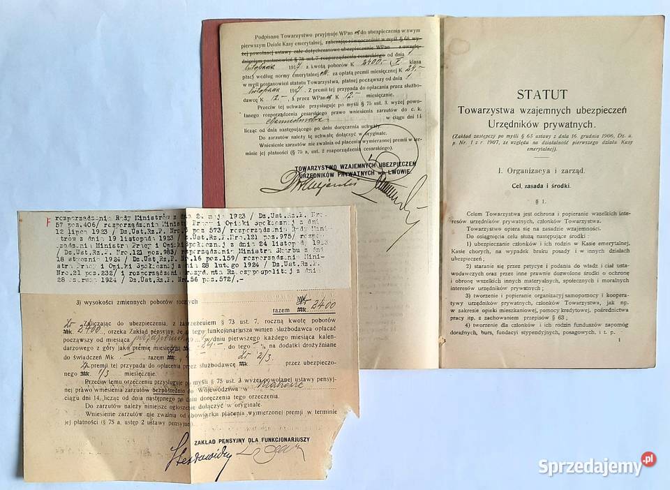 Lwów Stara Książeczka Ubezpieczeniowa Lata 20 Gliwice