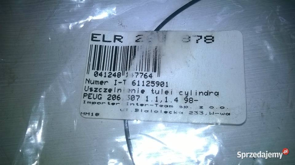 Oring tulei cylindrów Peugeot 206 11 14 śląskie