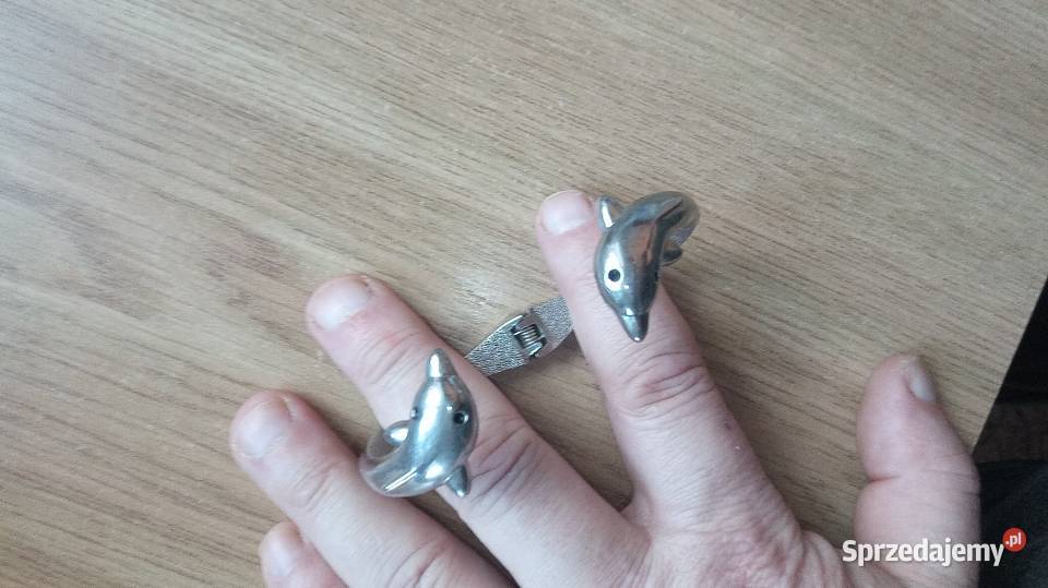 Bransoletka na rękę dwa delfin srebro