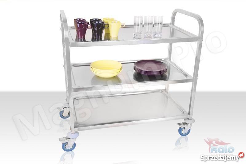 Profesjonalny wózek kelnerski hotelowy 3 półki Poczesna