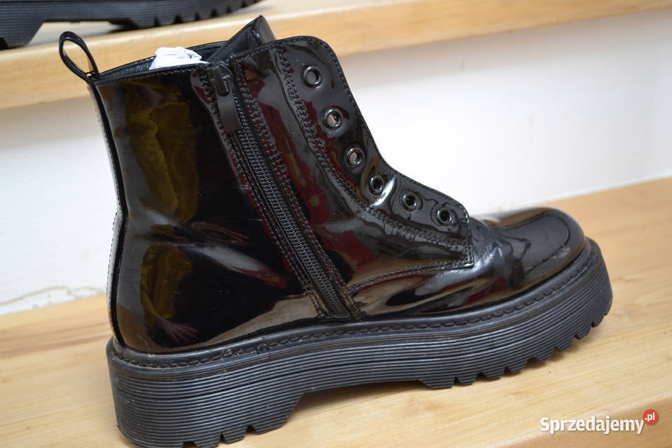 czarne buty na zimę lace up boot botki Warszawa
