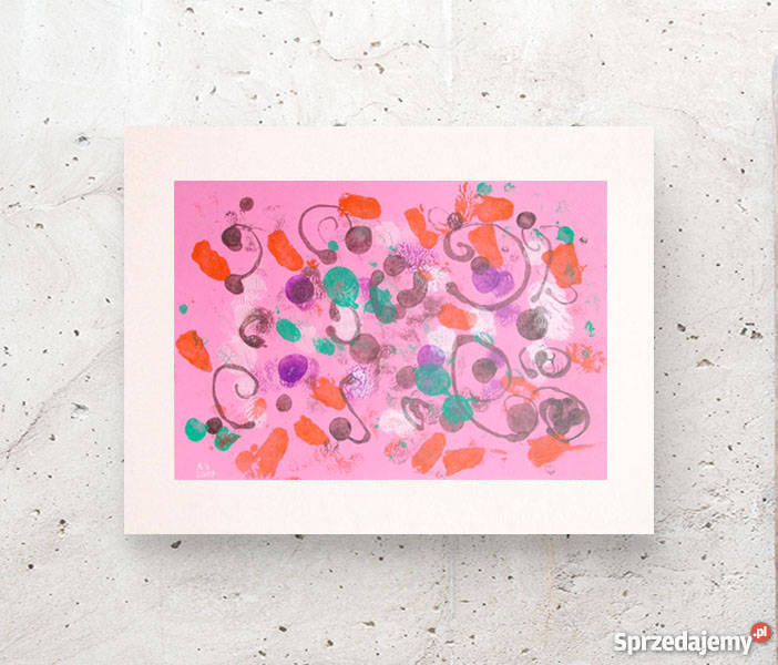 różowa dekoracja na ścianę różowa grafika Kraków