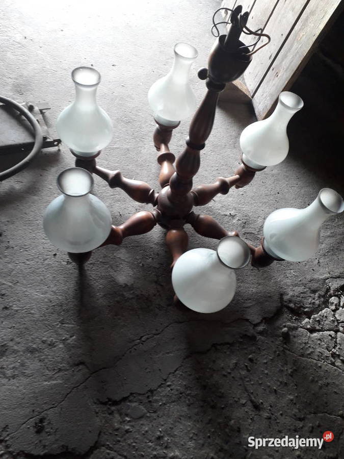 Żyrandol drewniany toczony ręcznieklosze Skoczów