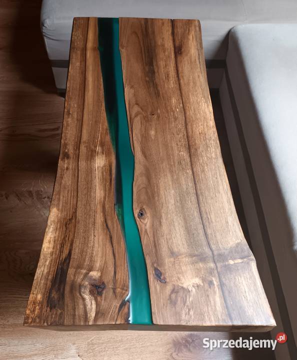Stolik kawowy Ława Deska dębowa Zielona żywica Opole
