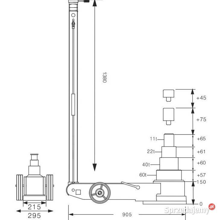 Podnośnik pneumhydr Snit S604J