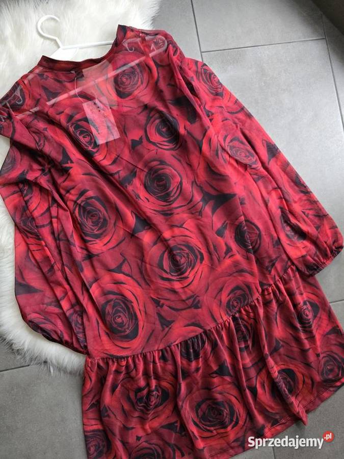 Sukienka z siatki print Róże Wodzisław Śląski