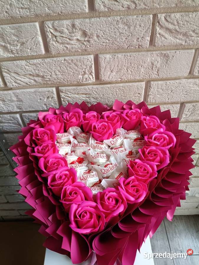 Słodki bukiet serce z mydlanych i raffaello sprzedam