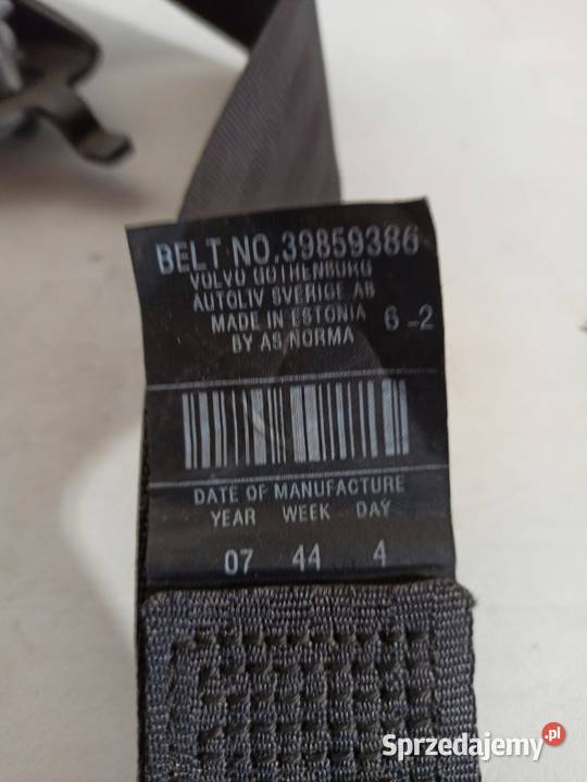 VOLVO V70 PAS BEZPIECZEŃSTWA TYŁ PRAWY 39859386