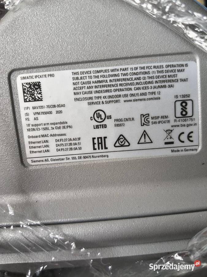 Panel Simensa simatic IPC477D Bolesławiec