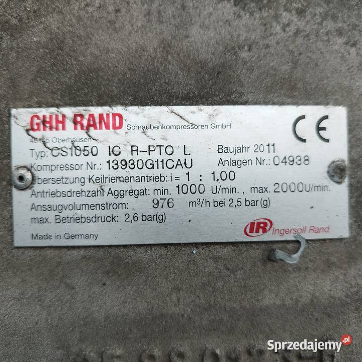 GHH RAND kompresor sprężarka wydmuchu cystarna mazowieckie sprzedam