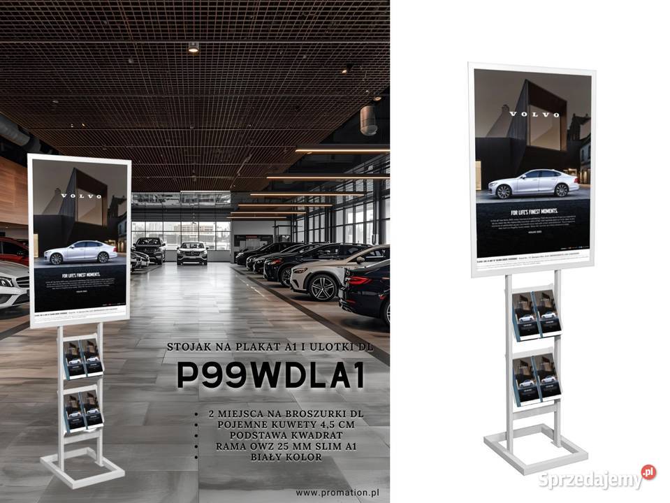 Biały jednostronny stoja na plakat A1 ulotki pomorskie Gdańsk