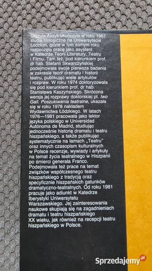 Współczesny teatr hiszpański w walce o teatr Kultura i Rozrywka Kraków sprzedam