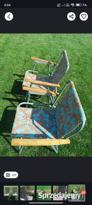 Fotele składane PRL vintage Markowa sprzedam
