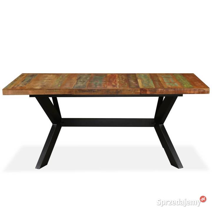 vidaXL Stół jadalniany drewno odzyskane stalowe Warszawa sprzedam