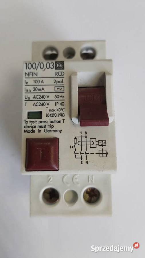 Wyłącznik różnicowoprądowy FG 100003 30mA 1PN Elektryka i akcesoria Budownictwo i akcesoria Wyszków
