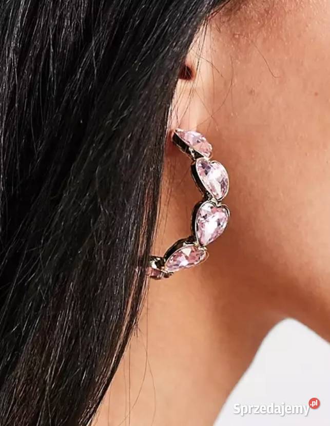 ASOS Bogato zdobione kolczyki wieczorowe serca Kraków