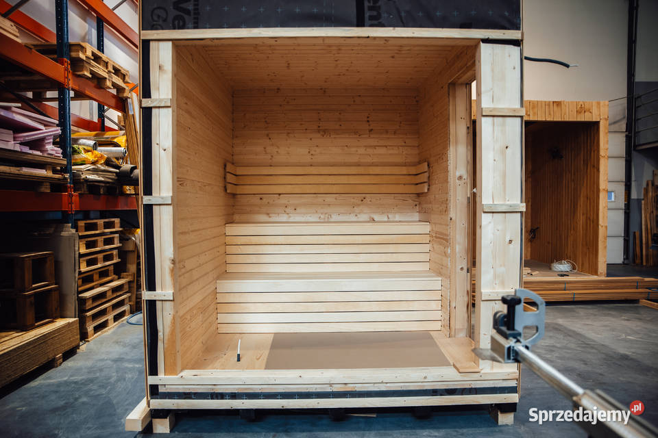 Nowoczesna sauna ogrodowa 220x220 projekt Tarnów