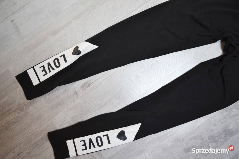 Czarne legginsy Sheln napis Love XS Toruń