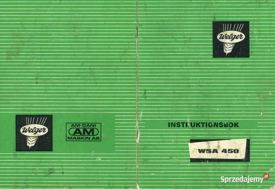 Welger WSA450 instrukcja obsługi katalog czesci Kielce