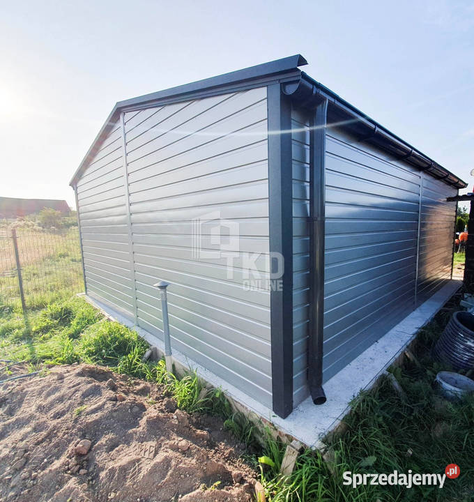 Garaż Blaszany 45x6 Brama drzwi rynny Antracyt Łódź