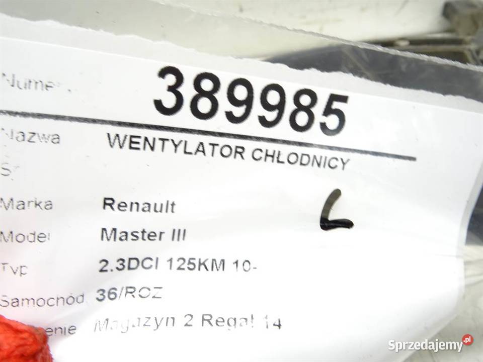 WENTYLATOR CHŁODNICY RENAULT MASTER III 23 125