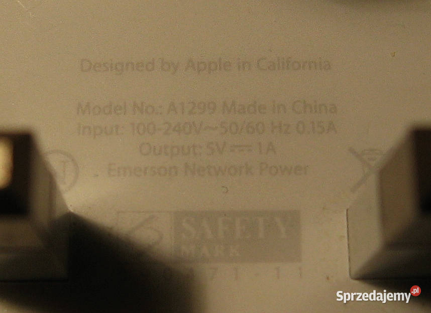 Ładowarka sieciowa Apple A1299 USB wersja na UK sprzedam
