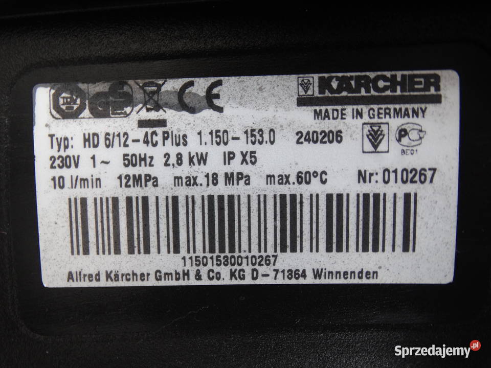Myjka Ciśnieniowa Karcher HD 612 4CX OKAZJA Myjki ciśnieniowe Radom