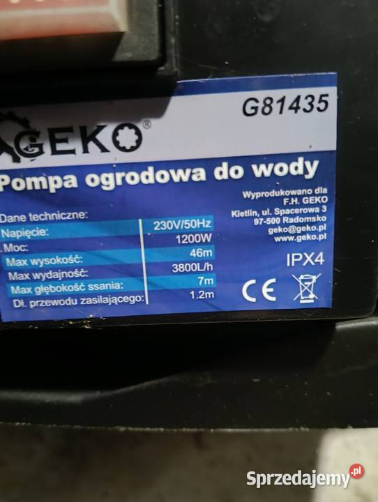 Pompa do wody Brzostek