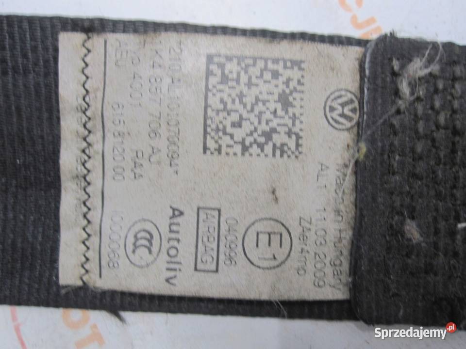 VW GOLF VI 09r pas bezpieczeństwa prawy Kielce