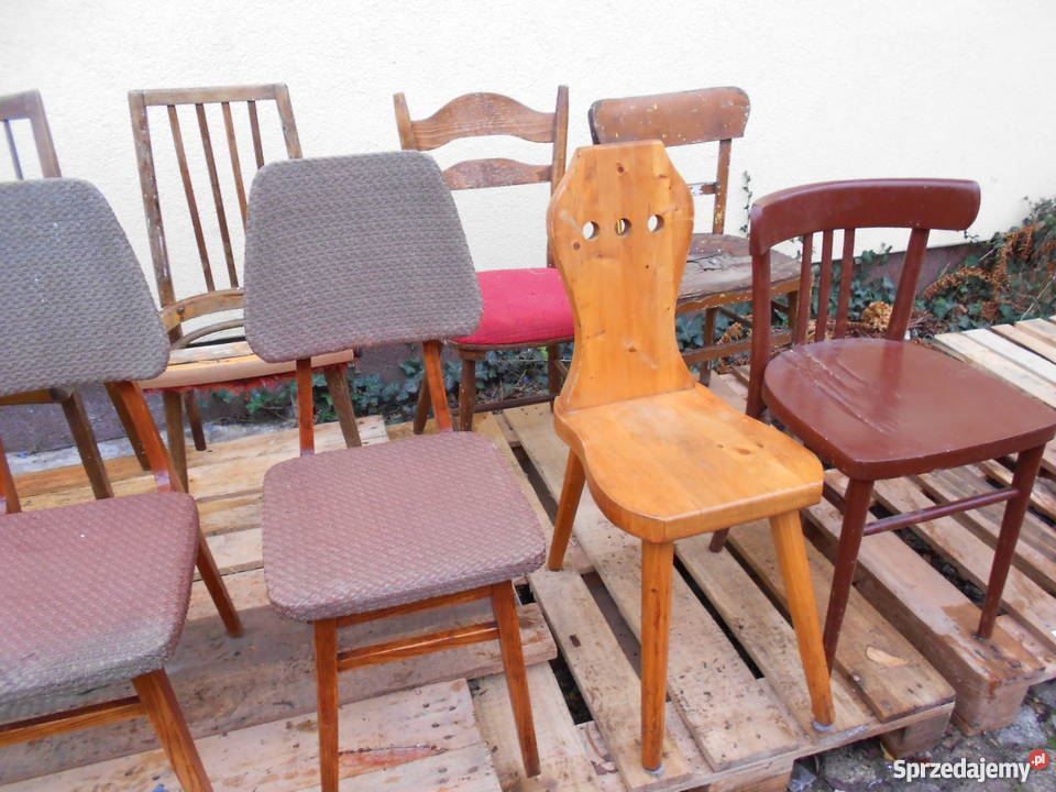 Krzesła Drewno PRL Różne Modele Wrocław