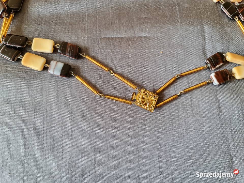 Biżuteria z okresu PRLu Korale z cyrkoniami