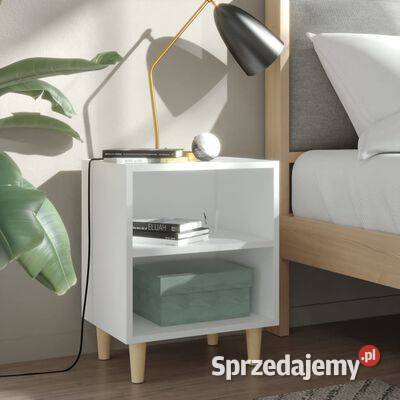 vidaXL 2 szafki nocne z drewnianymi nóżkami sprzedam