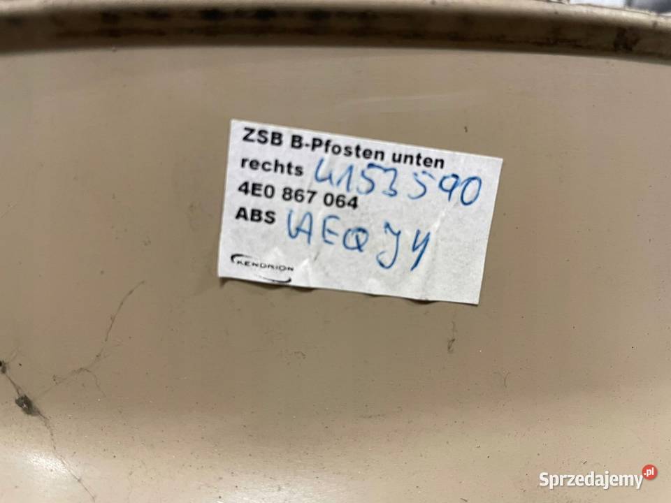 AUDI A8 D3 POSZYCIE SLUPKA PRAWE 4E0867064 wielkopolskie Przemęt