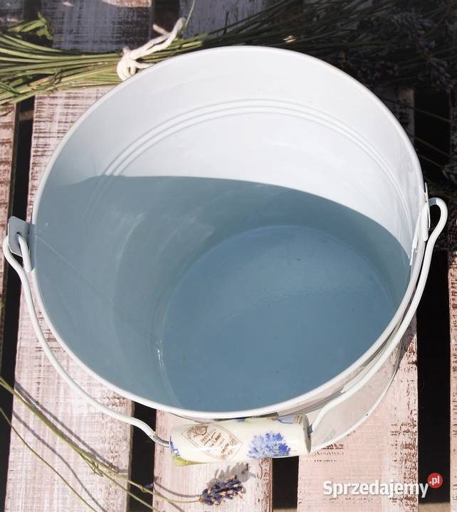 Wiaderko metalowe ceramiczny uchwyt lawenda Lublin