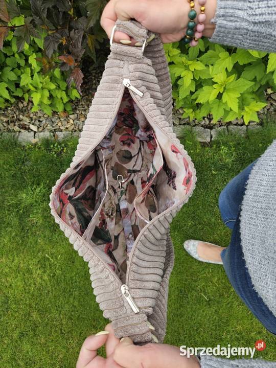 Beżowa torba crossbody handmade Wrocław