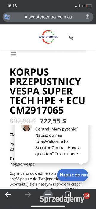 Przepustnica Komputer Vespa Super Tech HPE Pozostałe Poznań sprzedam