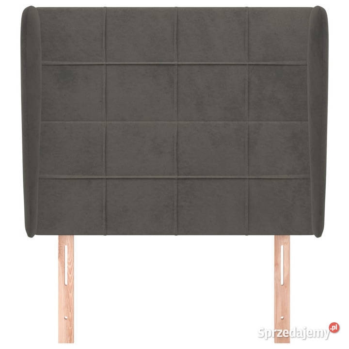 Zagłówek uszak ciemnoszary 103x23x118128 aksamit Warszawa