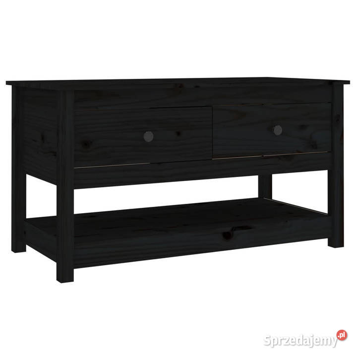 Stolik kawowy czarny 102x49x55 lite drewno Warszawa