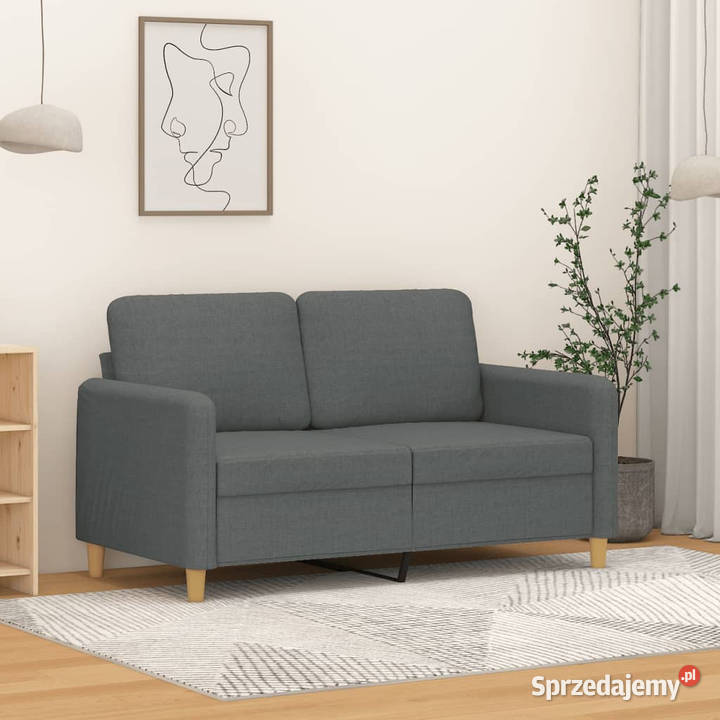 Sofa 2osobowa ciemnoszara 120 tapicerowana