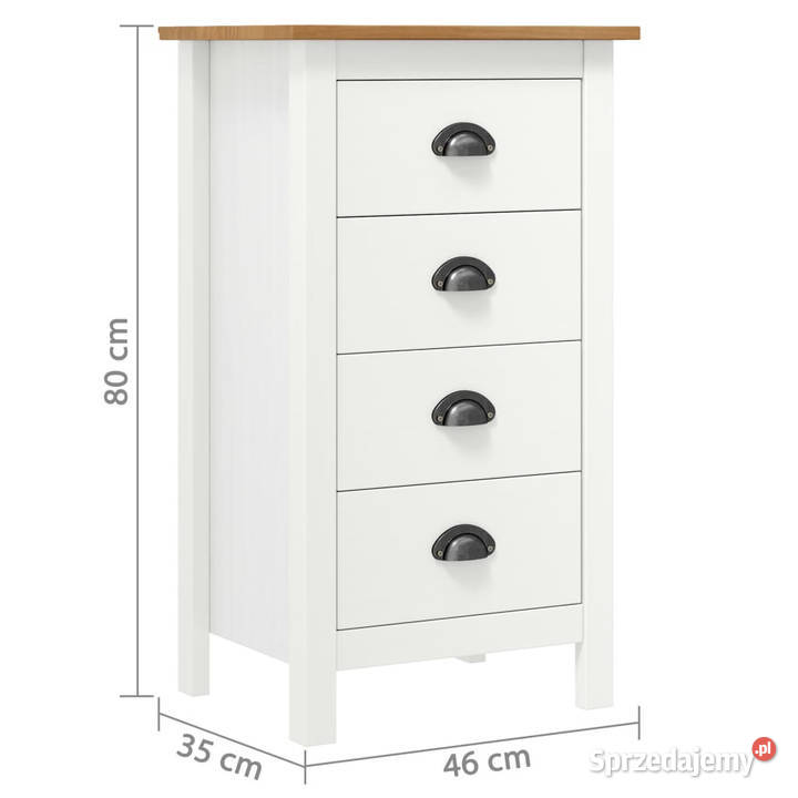 Komoda Hill biała 46x35x80 lite drewno sosnowe Warszawa