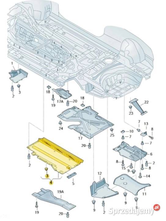 Audi A4 B6 B7 osłona podwozia prawa 8E0825208 Motoryzacja śląskie Szczerbice