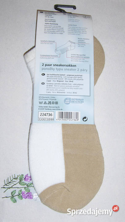 Damskie skarpetki sneakersy 2 pary 3942 NOWE Łódź