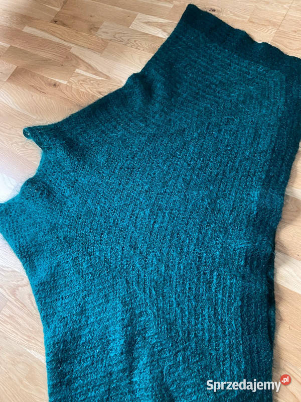 Zielone poncho z moheru