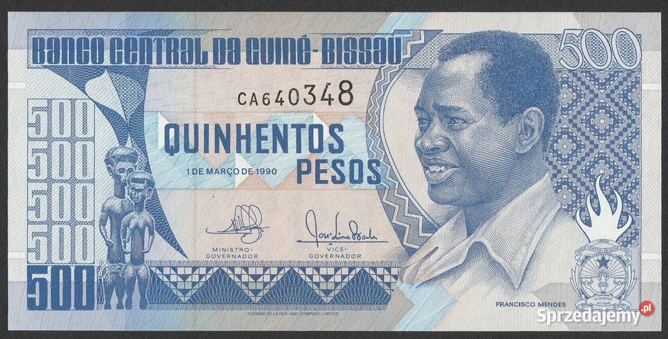 Gwinea Bissau 500 pesos 1990 STAN BANKOWY UNC łódzkie Łódź