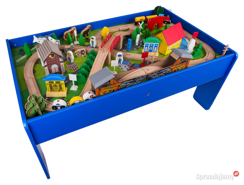 Drewniana kolejka na stoliku mega zestaw tory Warszawa