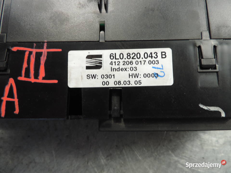 PANEL KLIMATYZACJI SEAT IBIZA III 3 6L0820043B małopolskie Nowy Sącz sprzedam