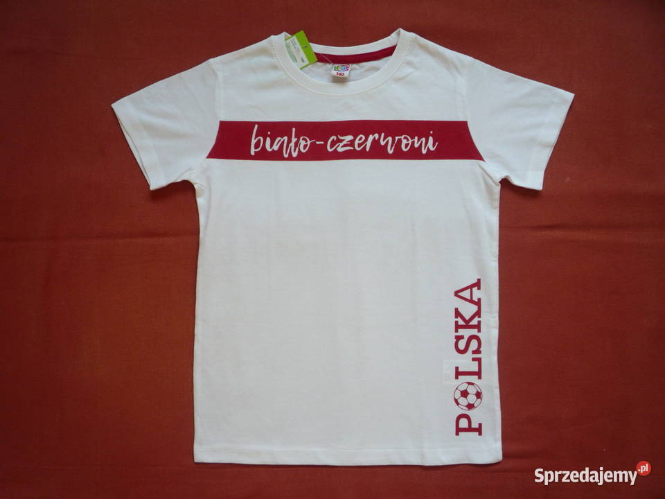 Nowa Kids 140 Koszulka Kibica Polska Biało Rozmiar 140 Szczecin