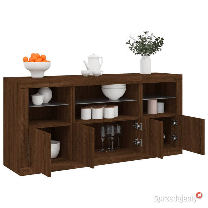 Szafka z oświetleniem LED brązowy dąb 1425x37x67 mazowieckie Warszawa
