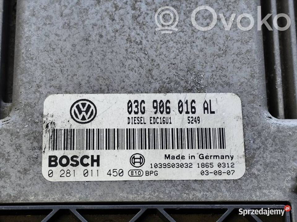 VW Touran I 20TDI STEROWNIK KOMPUTER SILNIKA ECU osobowe